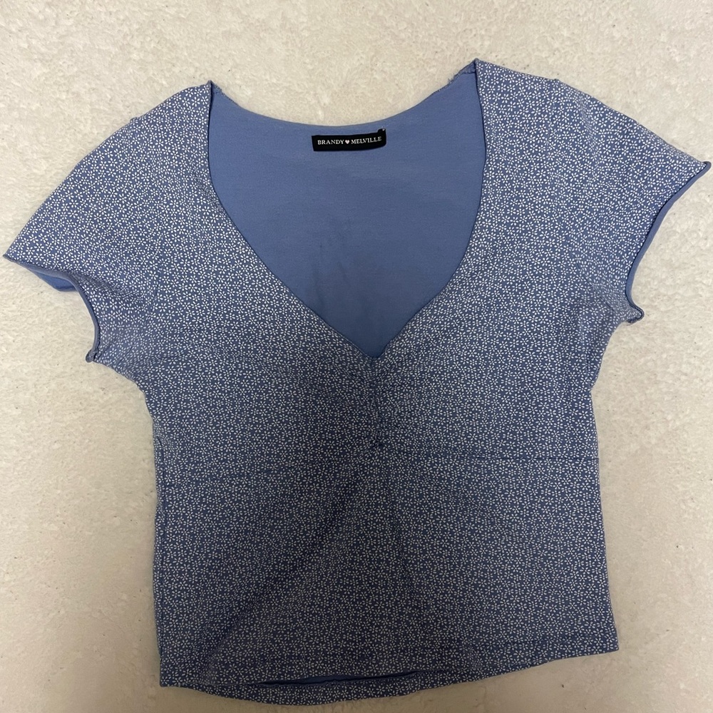 Popular Brandy Melville Blue Floral Top